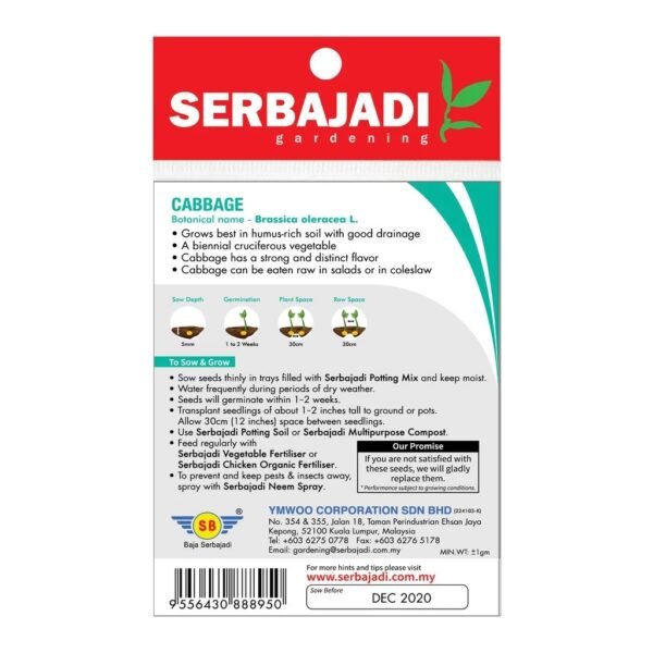 Serbajadi F1 Hybrid Cabbage Seeds – BBS040 (1 Pack)