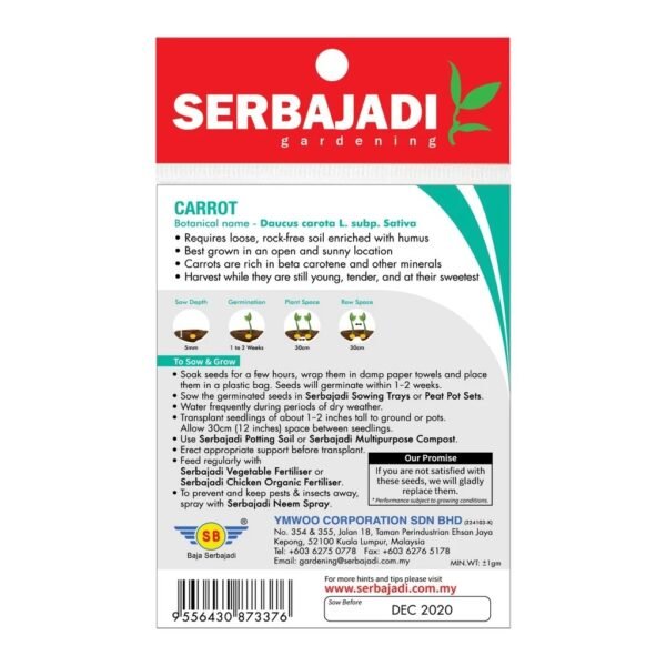 Serbajadi Carrot Seeds – BBS009 1pack